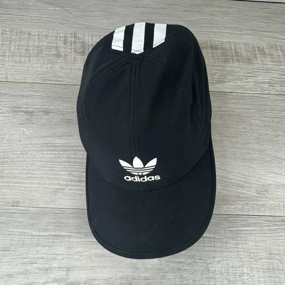 Adidas Originals Baseball Cap Mens OS Black White Trefoil Logo Strapback Hat